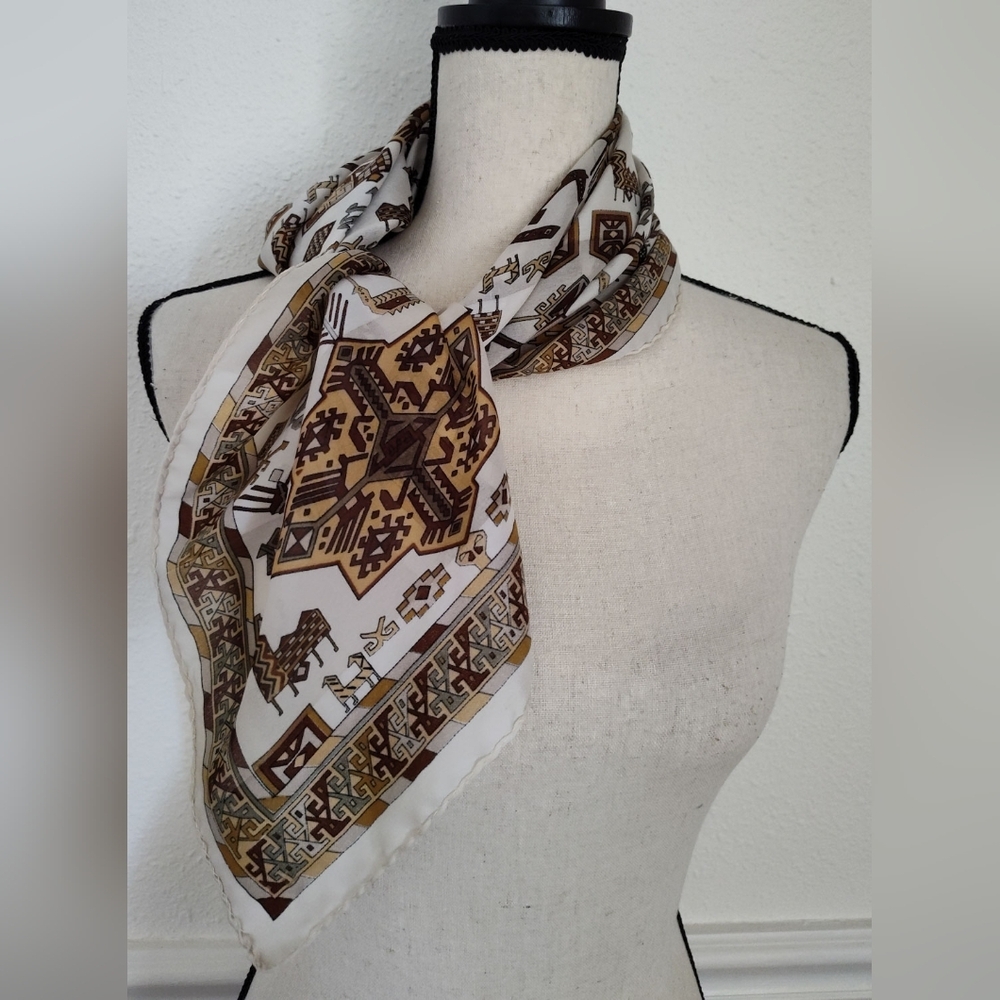 Silk Scarf Native Western Print Scarf